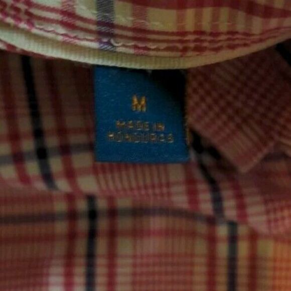Nice Fairlane Men's Long Sleeved Button up Shirt Non-Iron Slim Fit Pink Plaid M - Picture 6 of 7